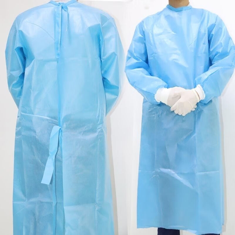 易拓一次性隔离衣外科手术衣覆膜无纺布长袖松紧防护服帽子鞋套隔离服