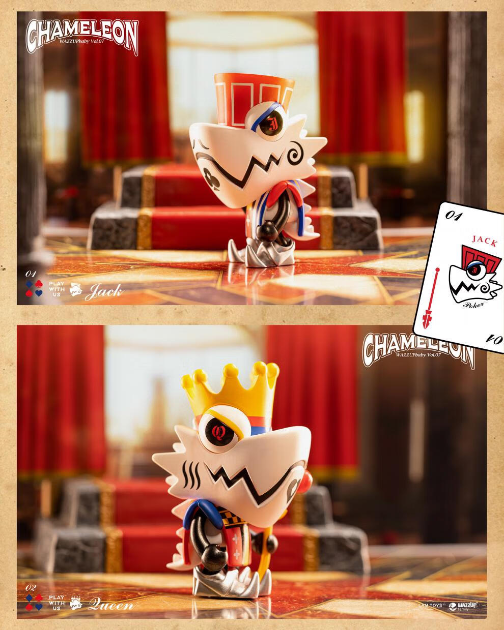 迪士尼disneywazzup变色龙第七代扑克王国盲盒潮玩卡通一套确认款泡泡