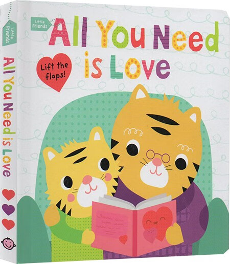 《英文原版 little friends:all you need is love 纸板翻翻书 儿童
