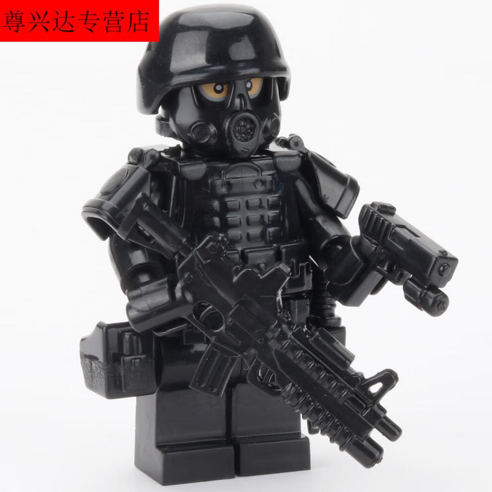 (lego)军事特警人仔特种兵城市铁骑交通警察小人偶男孩拼装积木玩具
