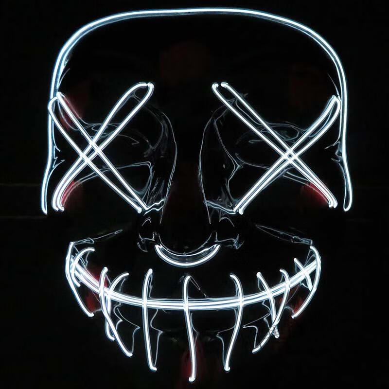 万圣节led发光面具 万圣节led发光面具v字剧本杀狼人杀网红派对搞怪潮
