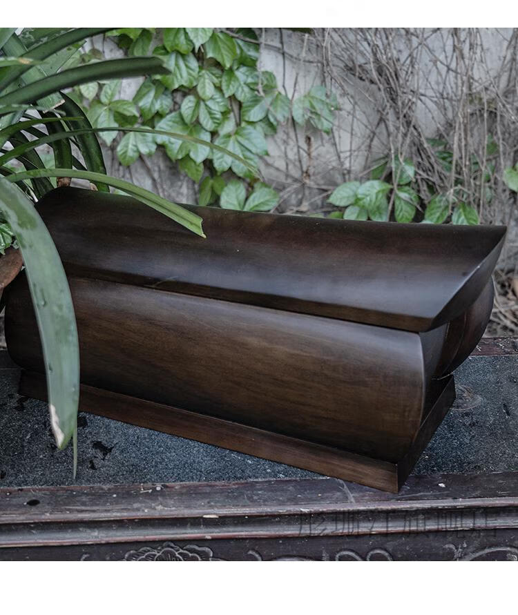 棺材土葬实木棺材 笑孝 老式棺材紫檀木迁坟土棺金丝楠木骨灰盒全实木