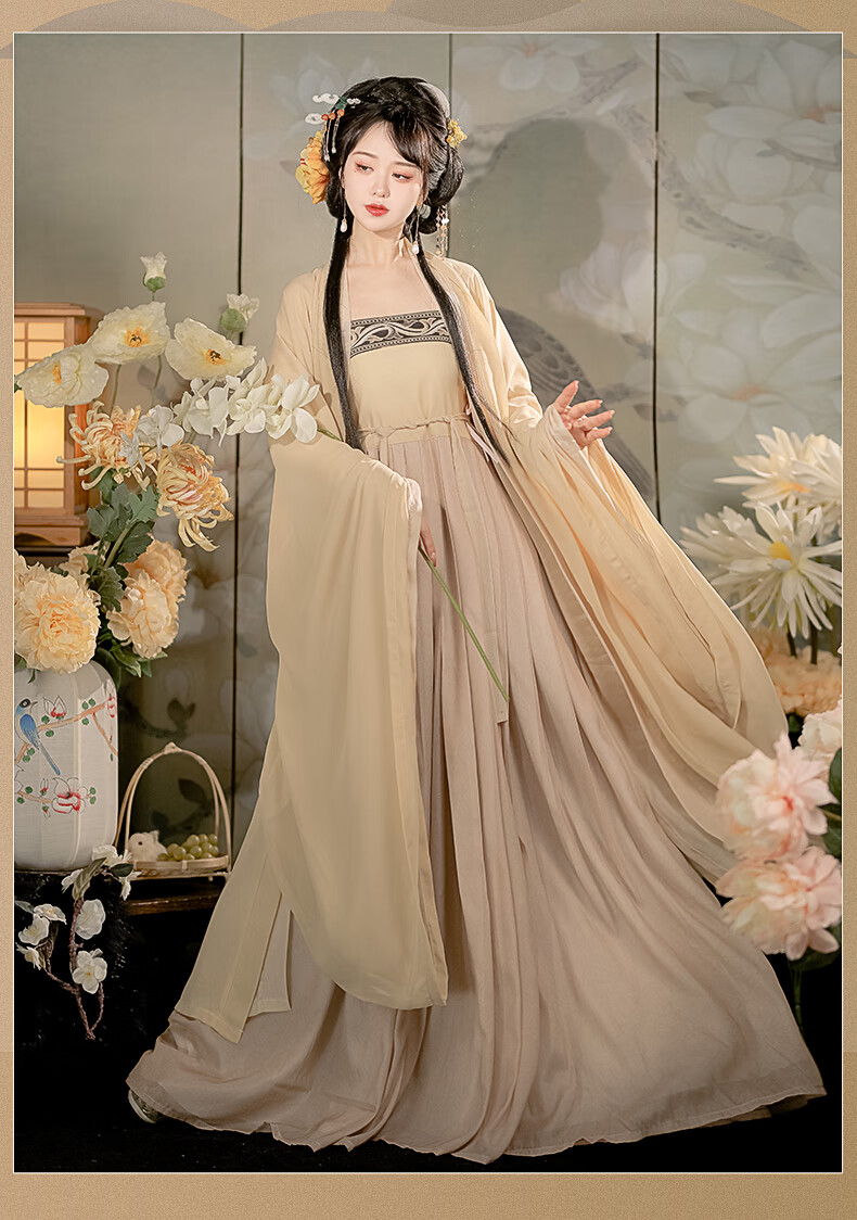 卡辑改良诃子裙原创汉服女成人中国风唐制仙气古装春夏新品幽梦花昙