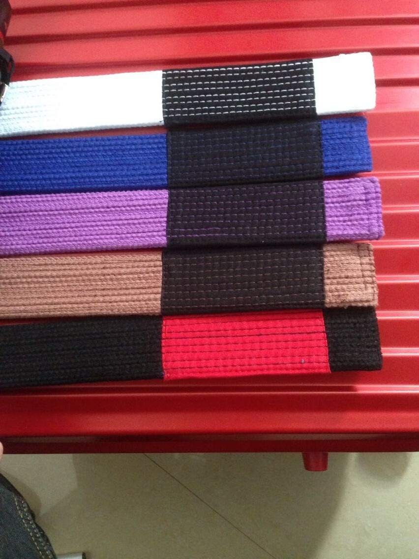 柔道腰带柔术服腰带行云流水厚实巴西柔术道带珍珠粒巴柔道带黑色a1