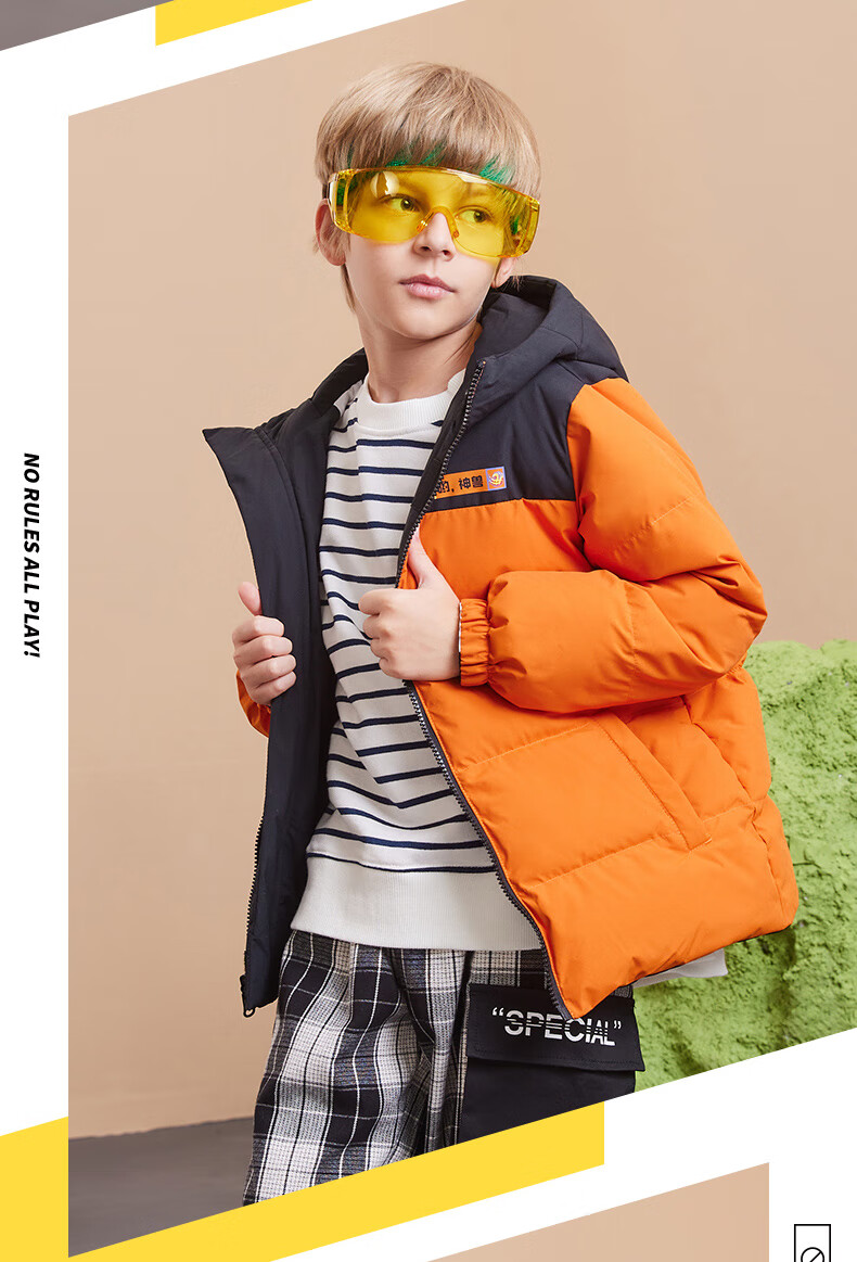 361童装男童两面穿羽绒服儿童加厚外套2021年冬季新款中大童小学生