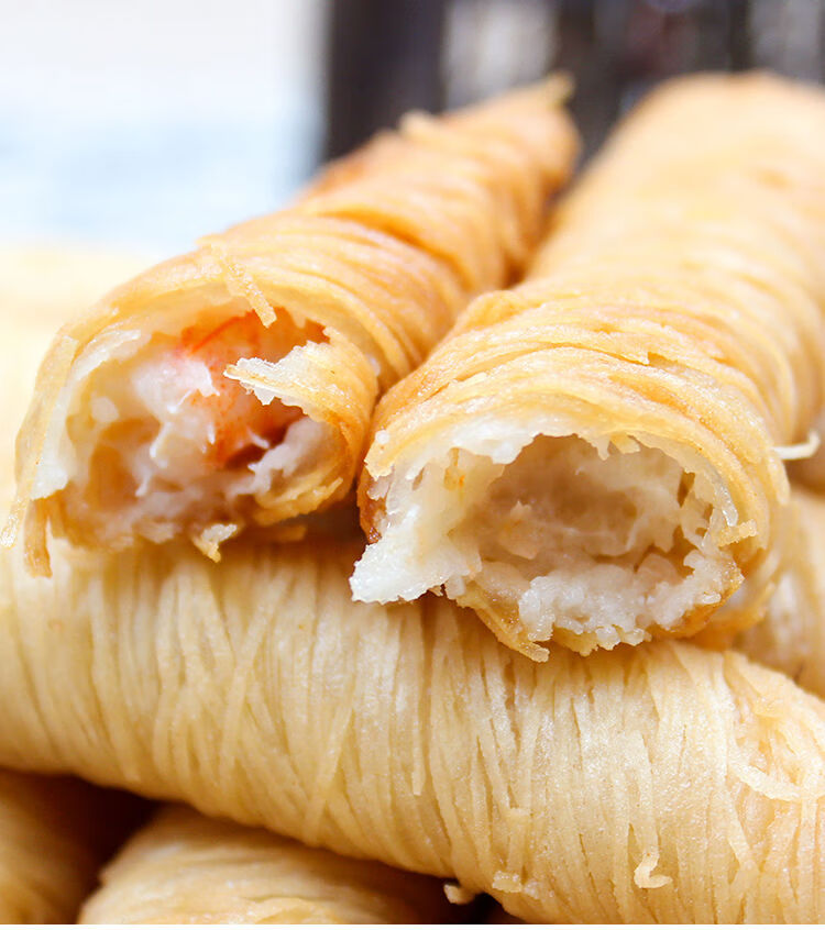 千丝万缕虾袋装10只面线虾金丝虾细丝裹粉面包虾海鲜冷冻油炸食品4