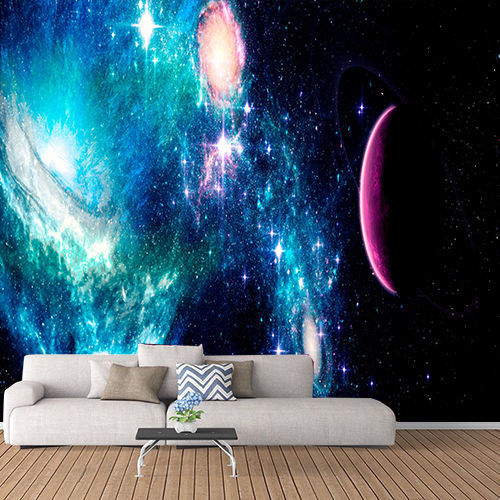 天花板贴纸墙纸自粘创意壁画科幻星空宇宙主题墙画墙贴天花吊顶墙纸