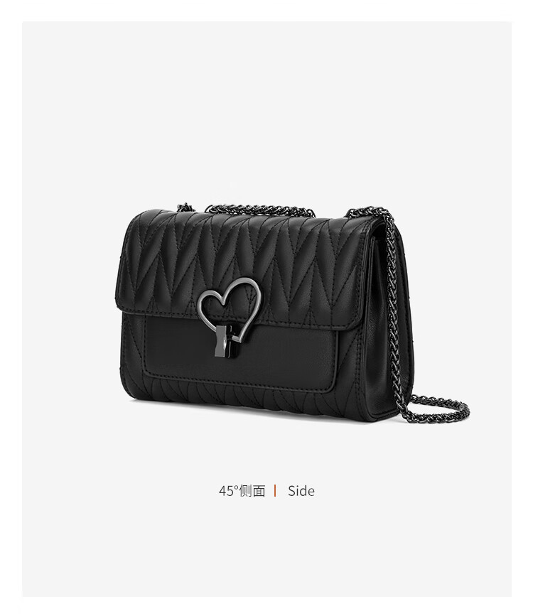 马克华菲包包女包牛皮小香风菱格单肩包腋下爱心斜跨小方包送老婆女