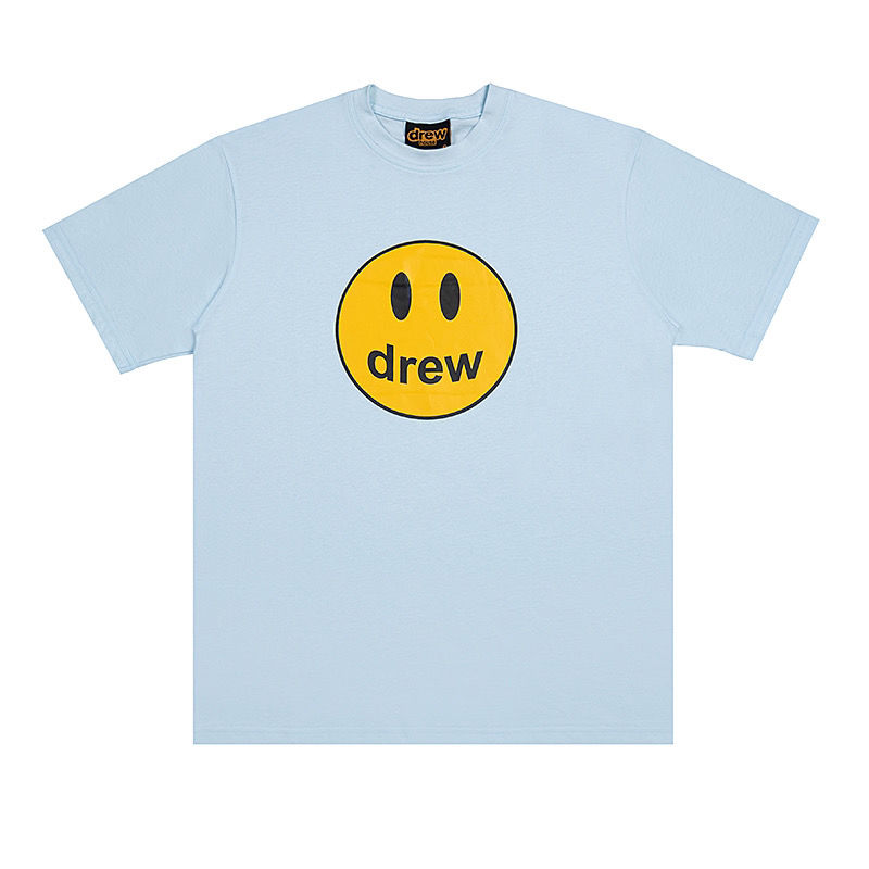 级版本比伯drew笑脸house高街潮牌宽松女春夏季纯棉打底衫情侣短袖t恤