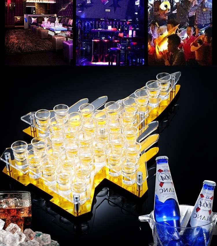 子弹杯喝酒杯ktv小洋酒一口杯shot杯发光五子棋飞机干冰架分酒器酒60