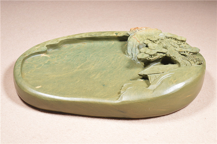 直播端砚原石砚台广东肇庆天然绿端手工雕刻文房书法实用145 5号砚台