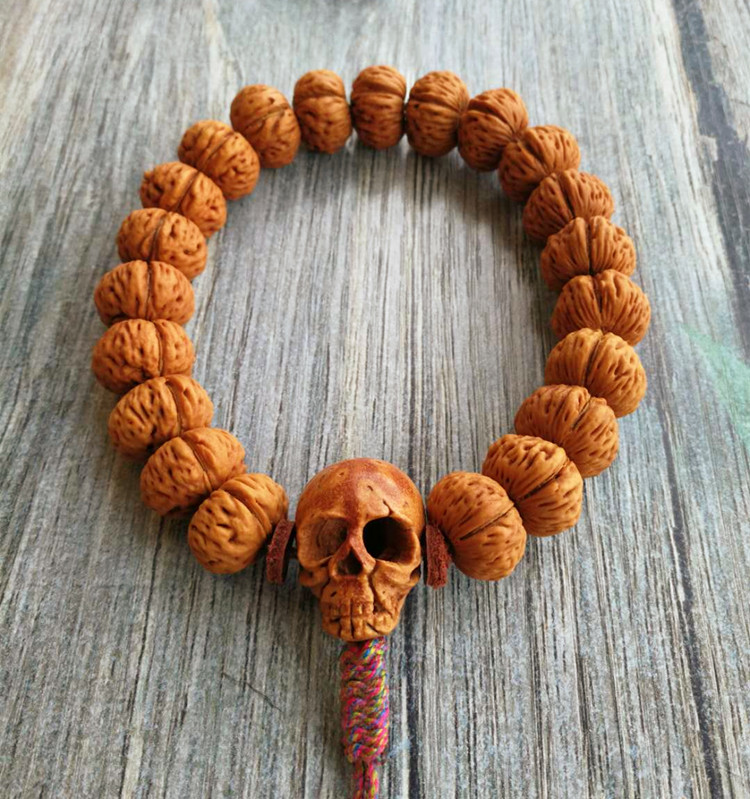 美思迪meisidi蟠桃核手串野生1611mm蟠桃核手串正黑桃精挑正圆矮桩一