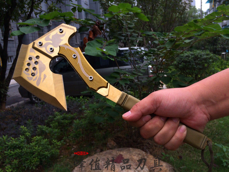 穿越火线cf玫瑰手斧斧头真斧子野营斧工兵斧斧户外斧柒悦栖 二代无