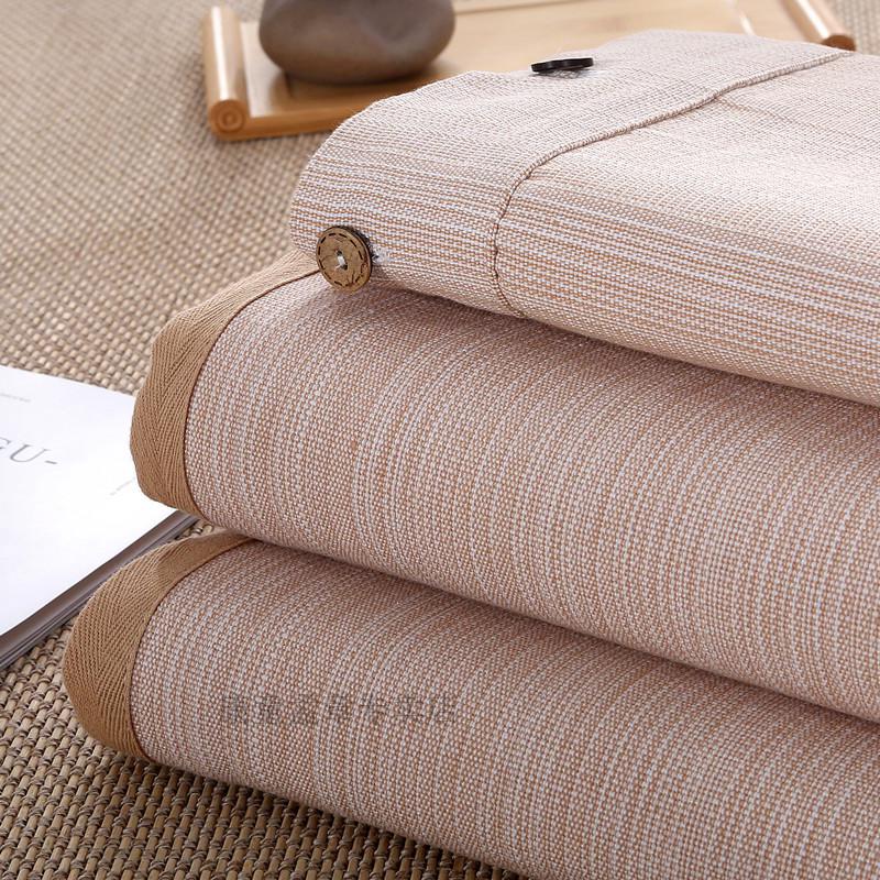 老帆布凉席老粗布凉席三件套棉质夏季空调席加厚冬夏两用四季毯亚麻