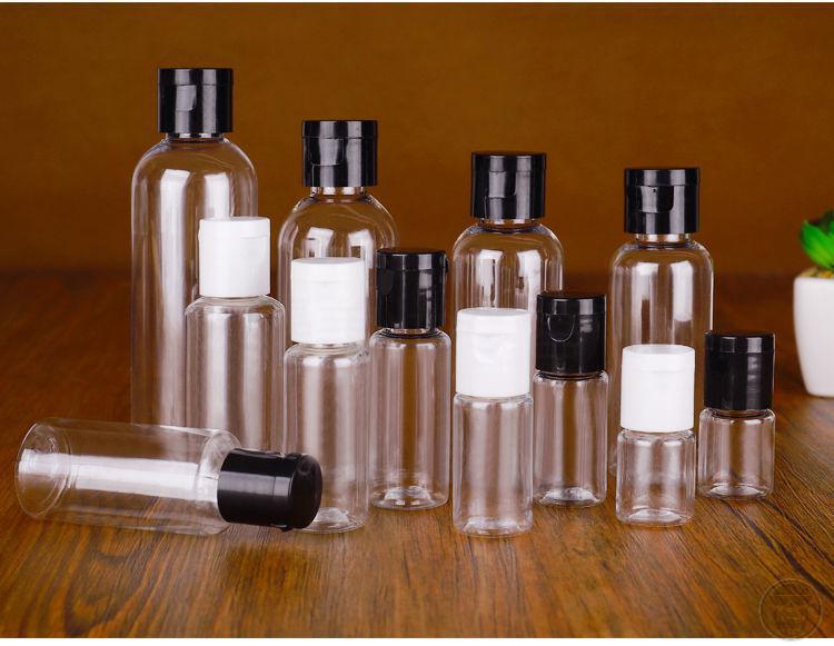 化妆品旅行分装瓶小样式空瓶塑料透明翻盖瓶子翻盖瓶100毫升漏斗1个装