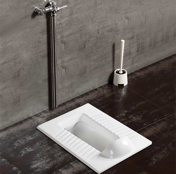 惠哒蹲便器蹲便器水箱套装公共厕所陶瓷防臭蹲厕家用带挡板节水蹲坑