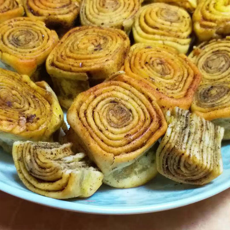 甘肃民勤特产灶卷迷你胡麻盐卷卷烤花卷健康休闲小吃35个一件1斤35个