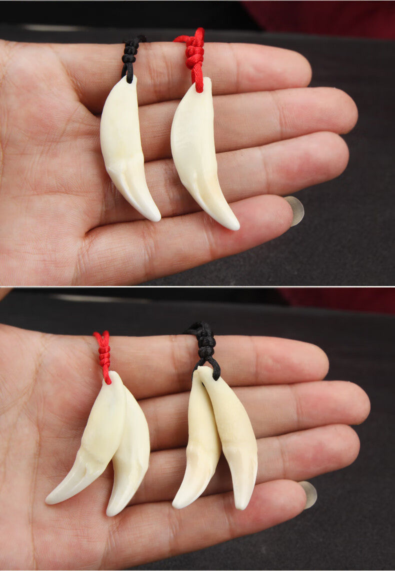 美思迪(meisidi)黑狗牙吊坠项链真藏獒牙齿挂件坠狼牙男女士宝宝女本