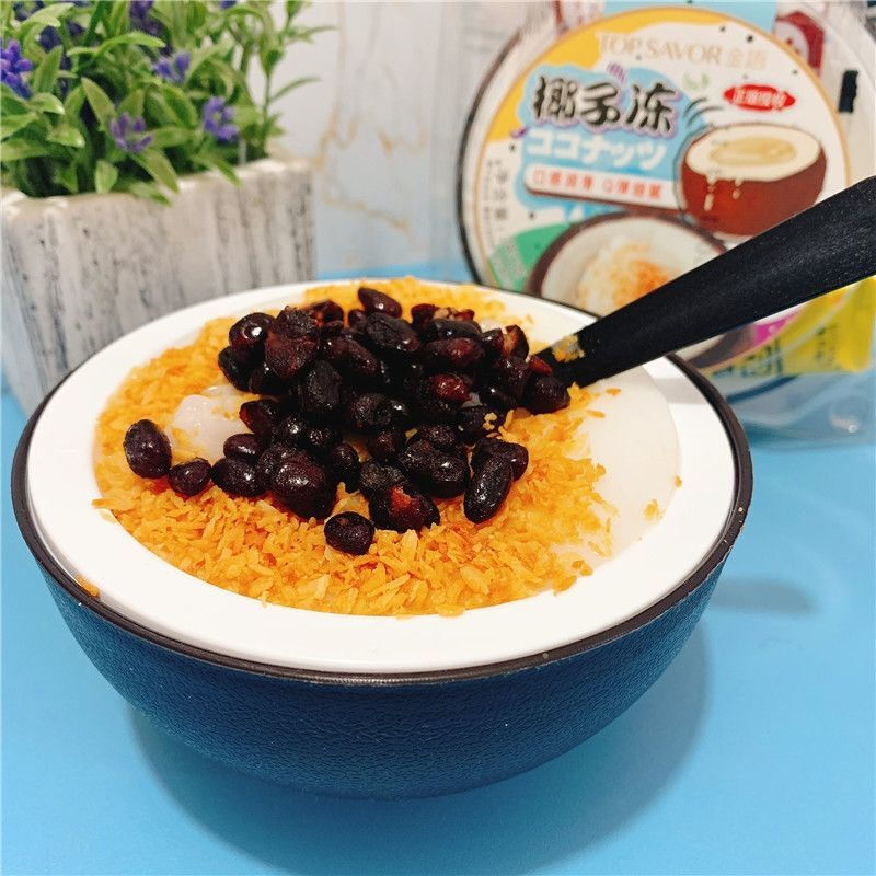 金语椰子冻黄金椰粒糖蜜红豆组合383克休闲果味型果冻布丁食2盒椰子冻