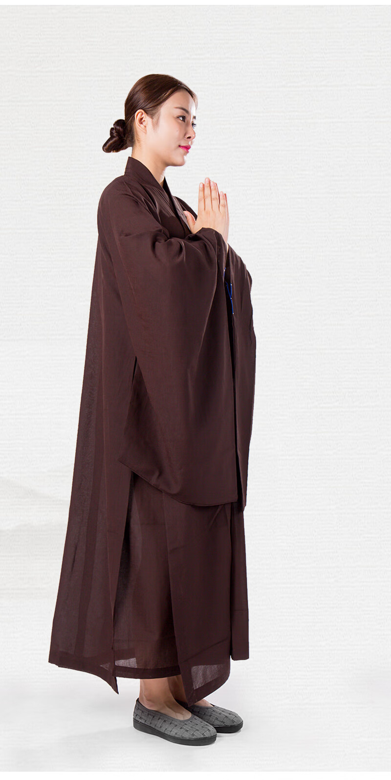 溥畔 海青居士服男女 僧衣僧服海青居士服男女台麻海清僧鞋夏季长衫