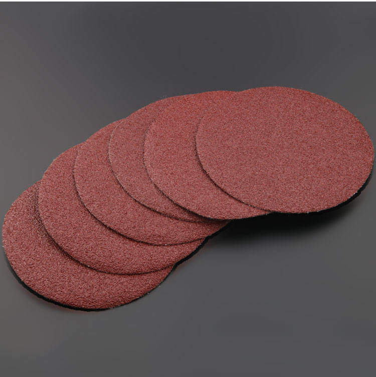 4寸圆盘砂纸植绒砂纸100mm自粘式砂盘背绒片拉绒片植绒砂纸100mm4寸红