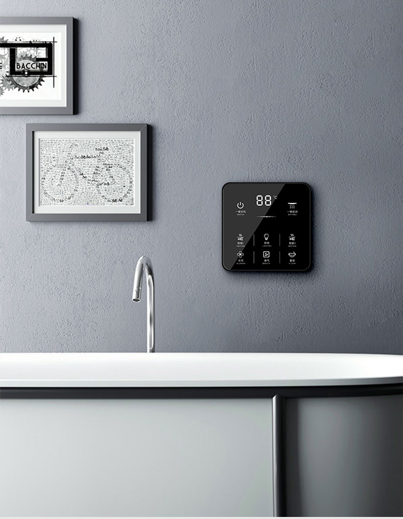 智能浴霸开关触摸屏面板五合一四六开通用家用浴室卫生间灯暖风暖