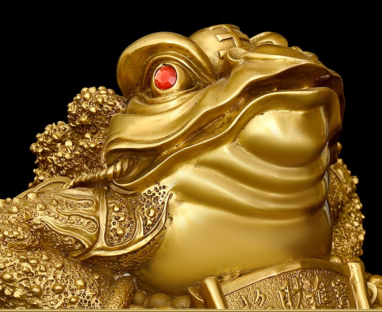 摆件纯铜旺财店铺风水装饰纳财进宝开业大小三脚三足金蟾纳财金蟾大号