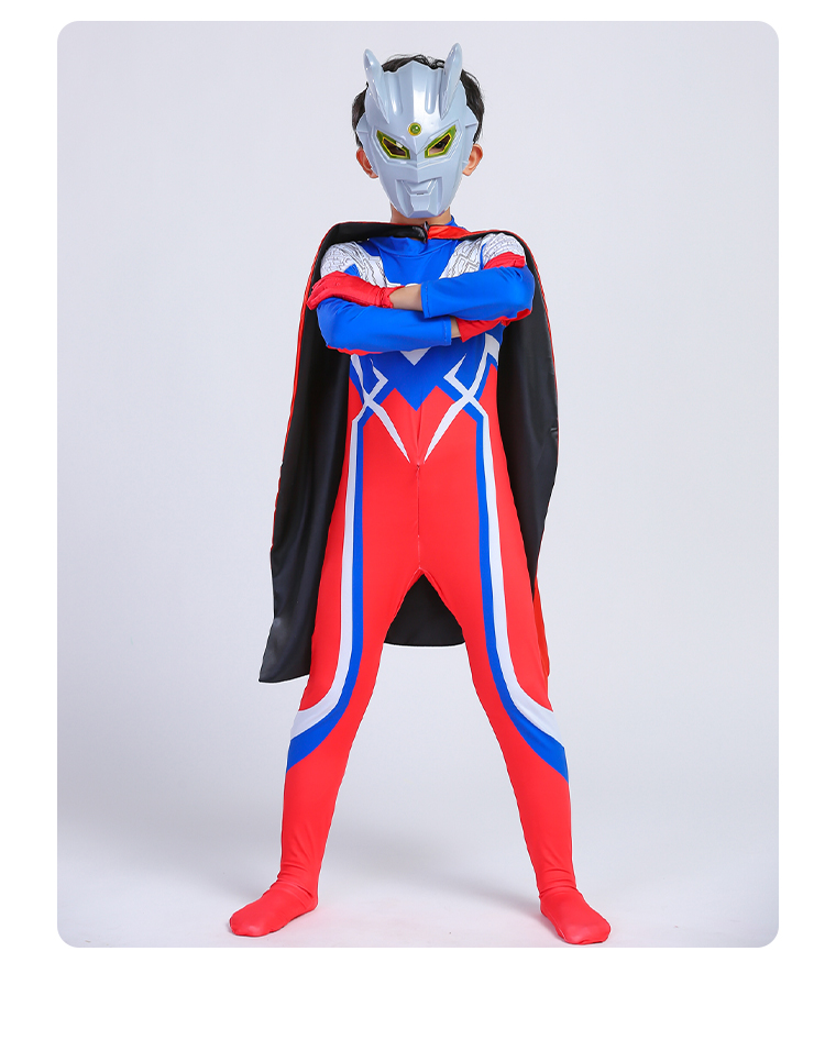 奥特曼衣服迪迦奥特曼衣服男孩儿童服装演出服银河赛罗欧布连体紧身衣