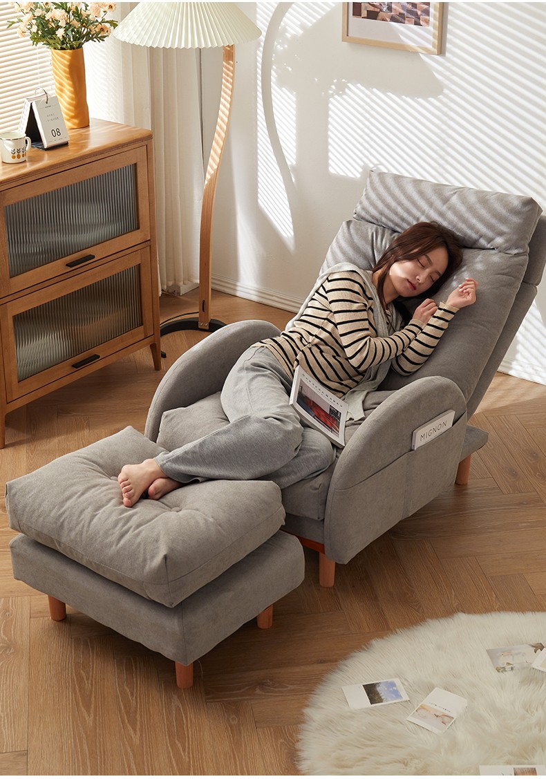 懒人沙发 躺椅阳台靠背椅子可调节家用休闲折叠靠背凳子办公室卧室