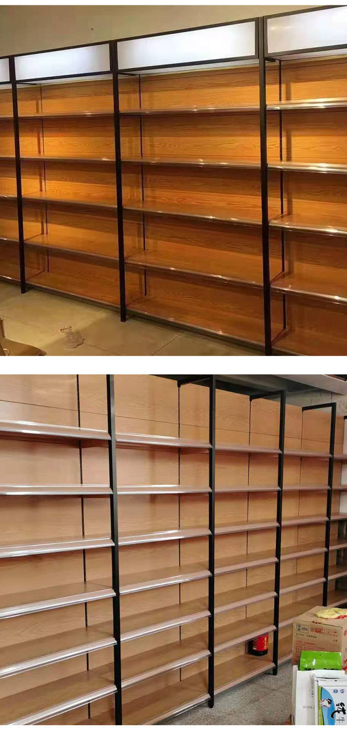 花娣超市便利店药店小卖部母婴店展示柜四柱全色双面单面端头挂钩货架