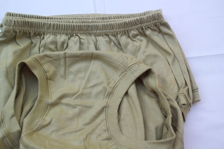 老式黄三角裤军迷八一大裤衩舒适中老年宽松型平内裤黛览军绿色二号三