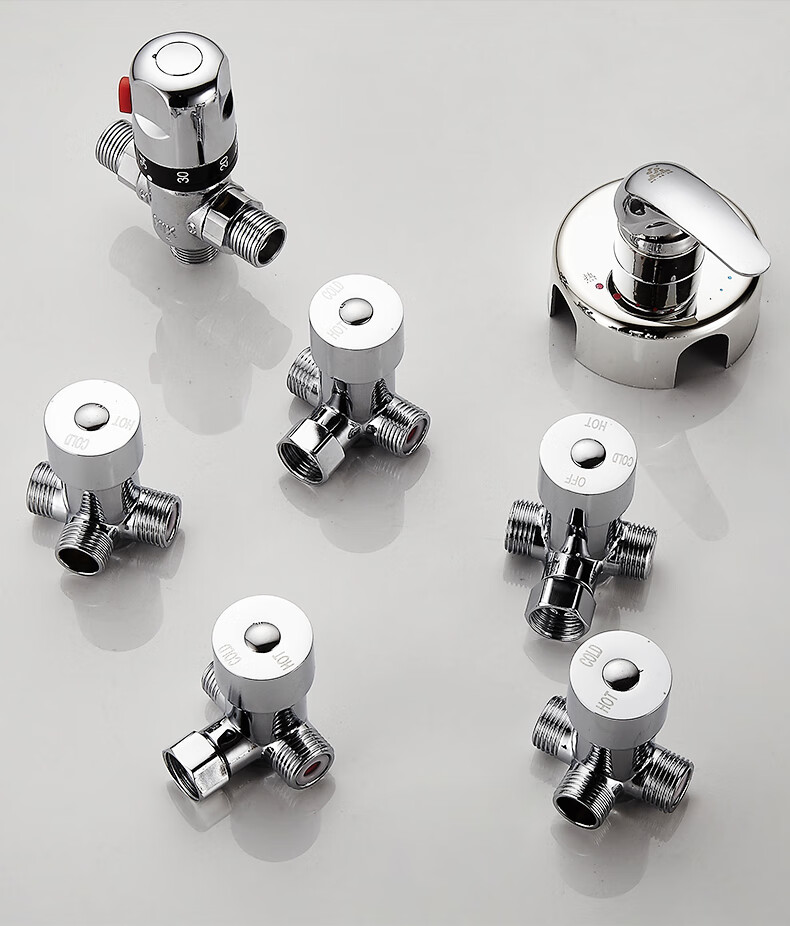 九牧王品质全铜二进一出分水器转换阀切换阀冷热混水阀三通角阀热水