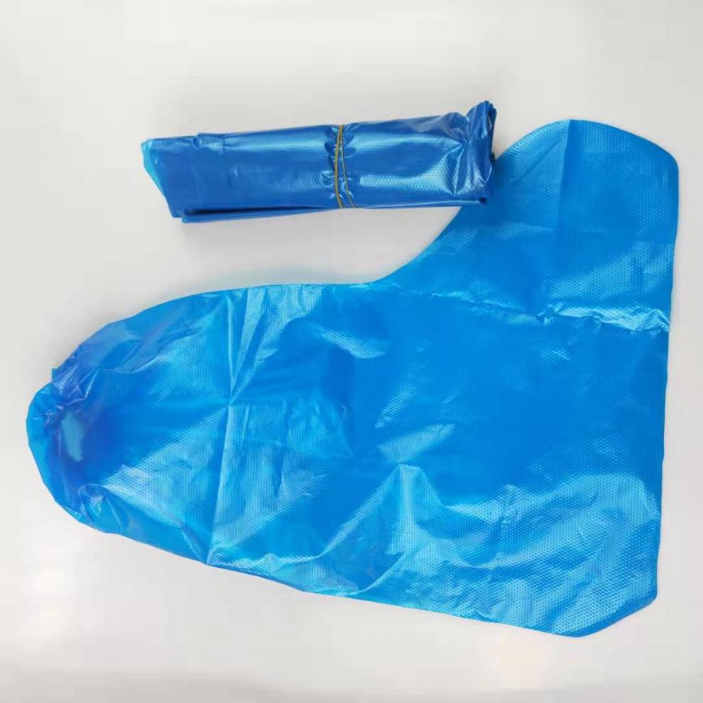 一次性养殖鞋套防水加厚长筒养殖场靴套防滑户外漂流耐磨塑料脚套蓝色