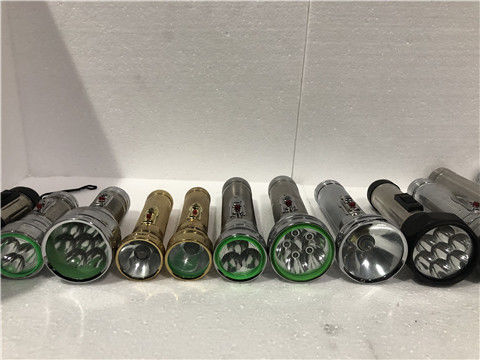 科勒京 黄光老式手电筒 铁皮手电筒虎头铁质手电筒 怀旧小灯泡照明手