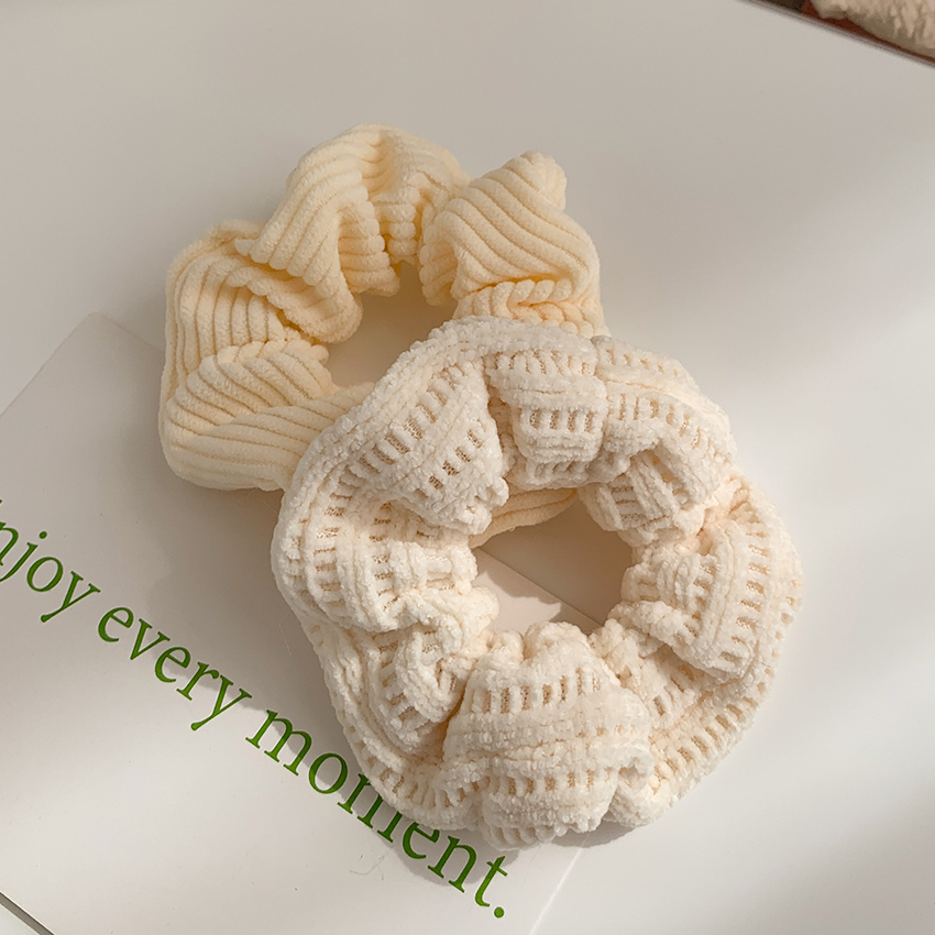 奕琨韩国秋冬新款毛毛绒大肠发圈少女气质网红2022年新款头绳白色25粉