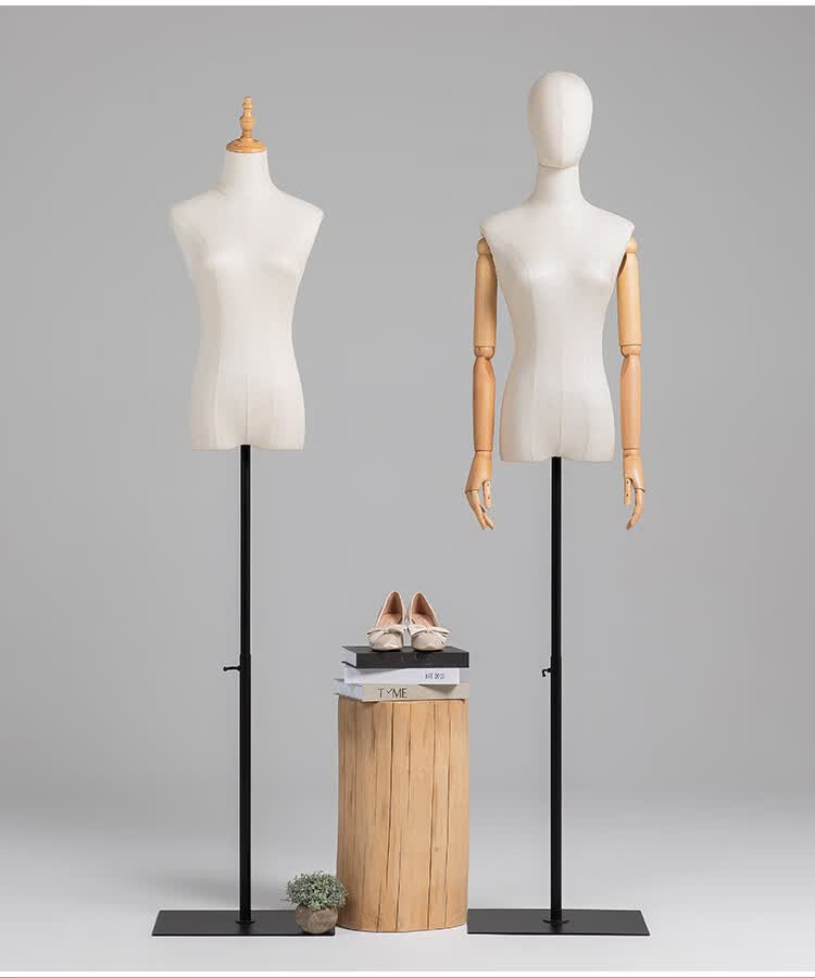 服装店模特道具女装橱窗半身人偶人台展示架全身人体婚纱模特架子金色