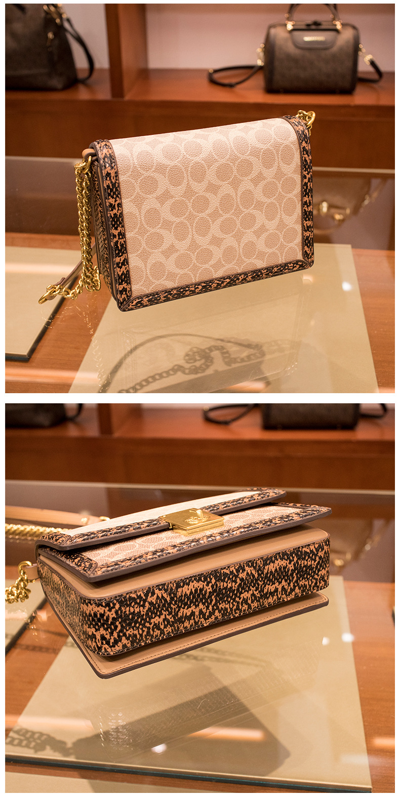 chenkai奢侈品包包女包哈顿包小方包女单肩斜挎链条包拼色hutton包