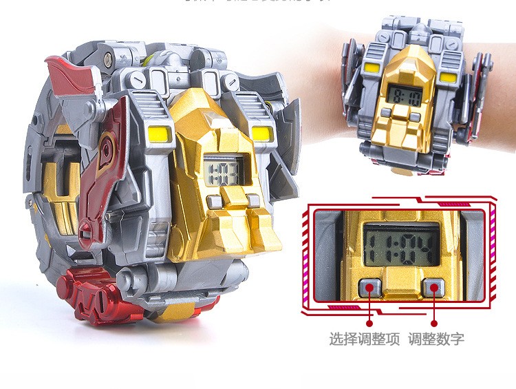 钢铁飞龙2机器人卡通电子手表恐龙儿童玩具男奥特曼变形手表 速龙机械