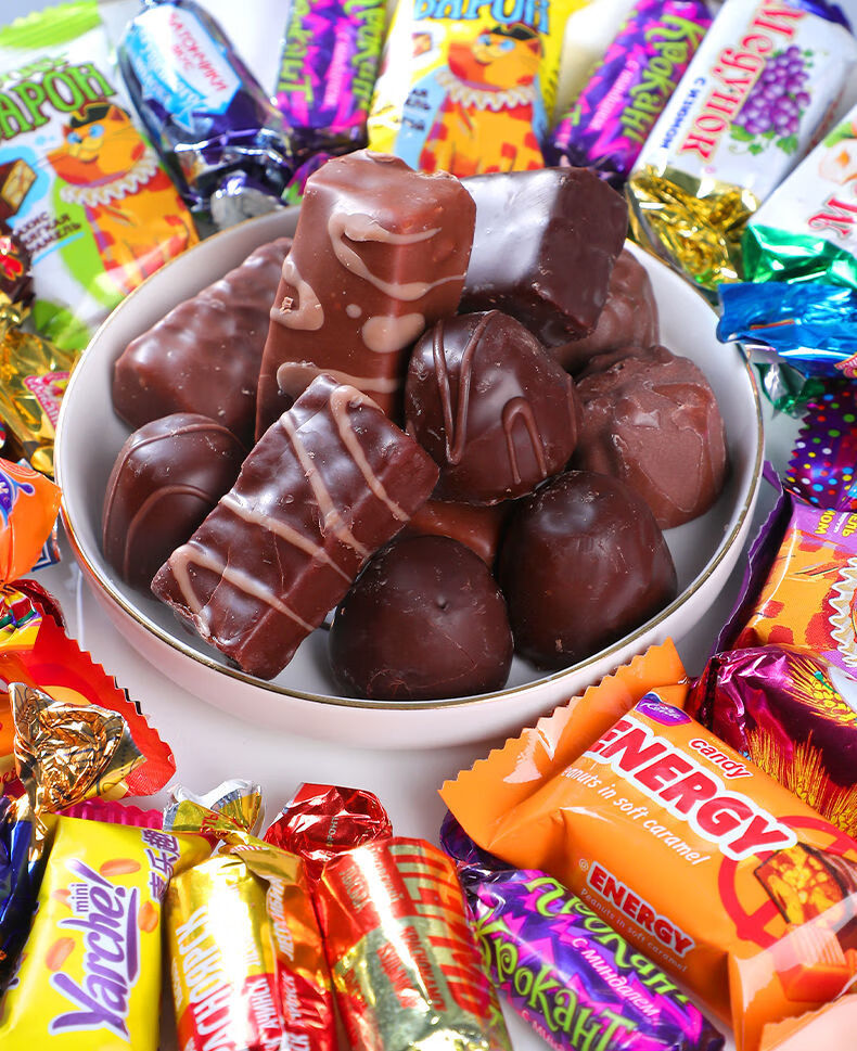 【俄罗斯混合糖果】什锦糖500g紫皮糖混装糖果年货礼包 混合糖【8斤】