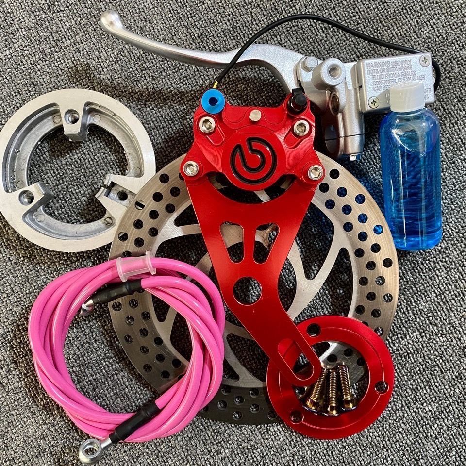 小城伊香 电动车鼓改碟套装布雷博小螃蟹卡钳套装小龟王鼓后刹改碟刹