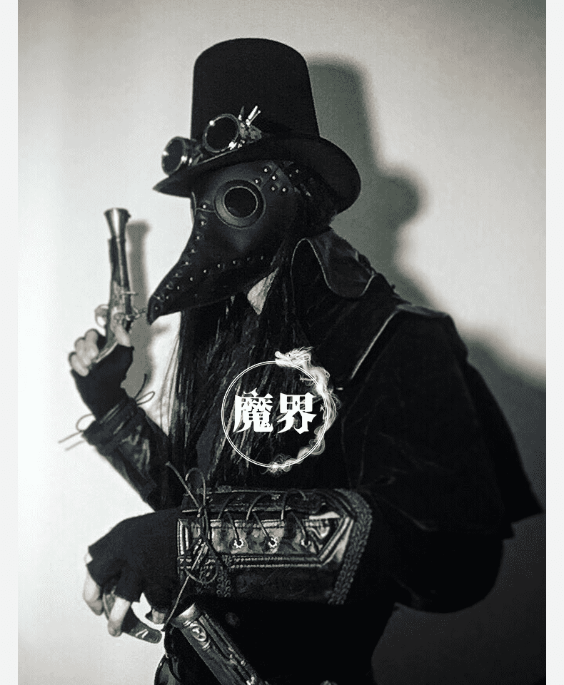 瘟疫医生鸟嘴面具scp049鸟嘴面具瘟疫医生cos服乌鸦嘴全脸男恐怖万圣