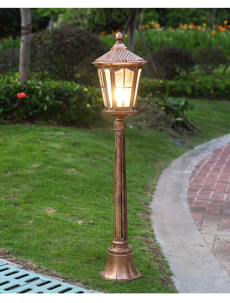 复古草坪灯户外水庭院欧式路灯景观室外别墅花园单头草地高杆灯 高1.