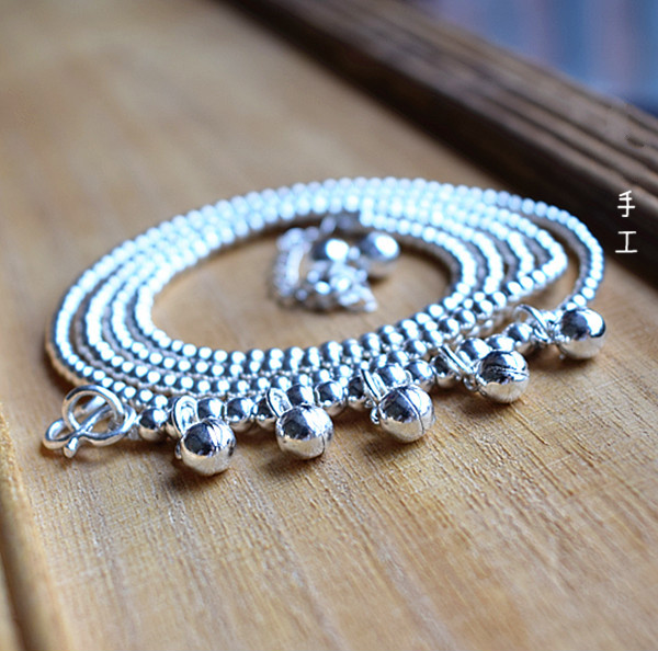 早纪比基尼99足银腰带脐钉足银腰链铃铛肚皮舞肚脐链性感礼物女14尺裤