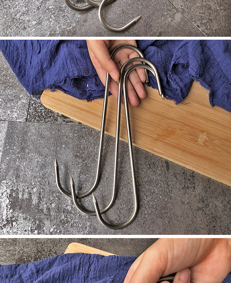 肉勾子猪肉挂钩不锈钢商用羊肉牛肉钩子家用屠宰卤肉挂肉专用肉钩 加
