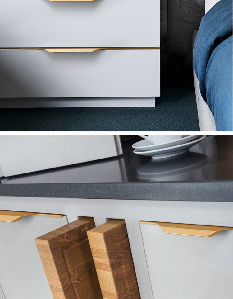 衣柜门橱柜f型隐形拉手黑色加长1米中式鞋柜现代简约酒柜把手新款