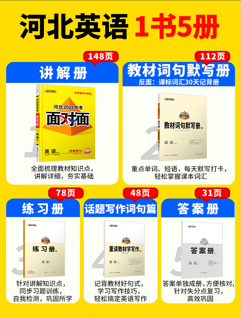 《河北英语hbjy2022万唯中考面对面总复习资料全套初三级辅导书模拟