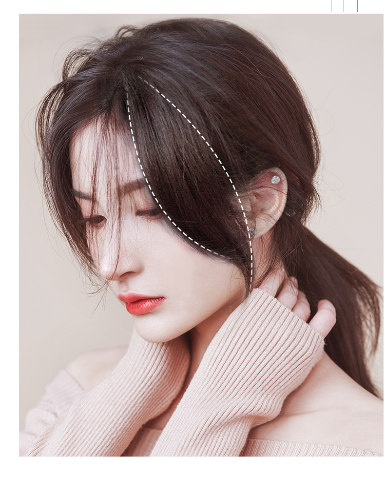 发际线贴刘海假发女网红中分假刘海八字发际线假发贴两侧自然前额真发