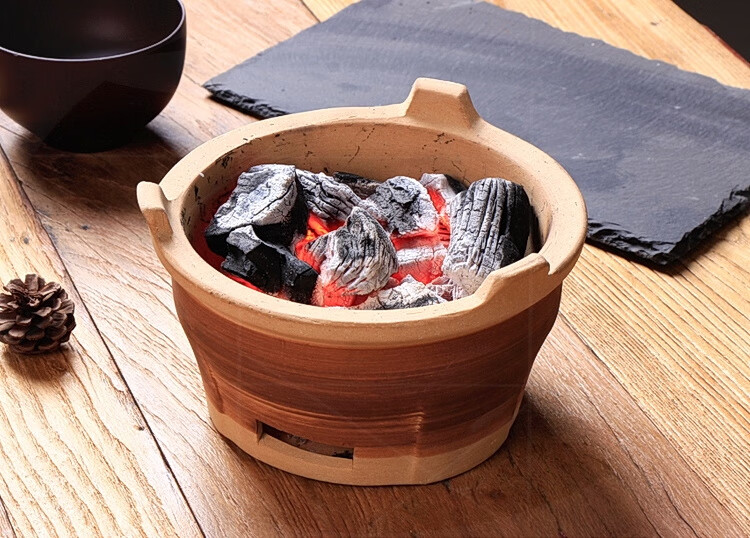 日式小碳烤炉 老式迷你泥炉炭烤炉家用木炭炉子烧炭烧烤烤肉陶土炭炉