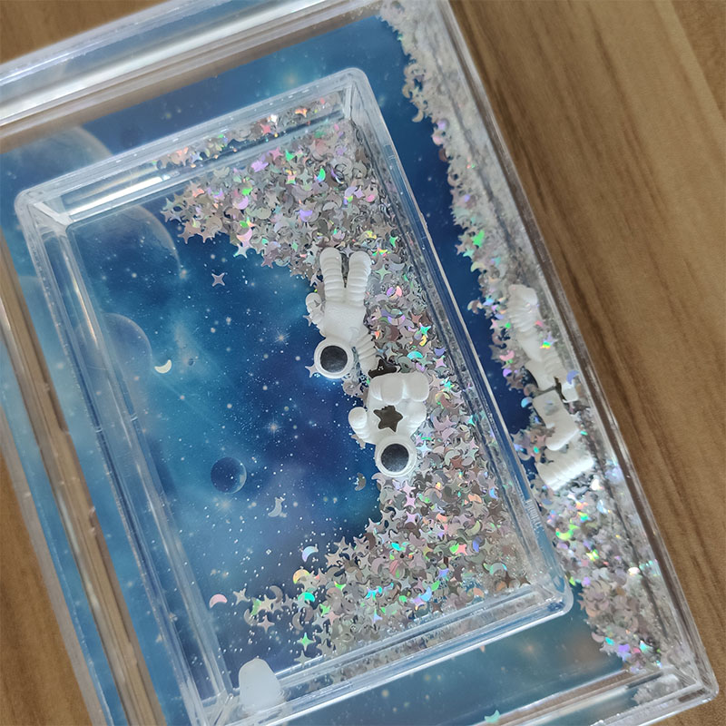 印鸽流沙相框太空宇航员流沙亮片液体相框拍立得36寸生日毕业礼物送