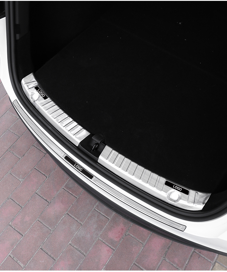 适用于特斯拉modely后护板model3门槛条后备箱尾箱防刮后杠装饰modely